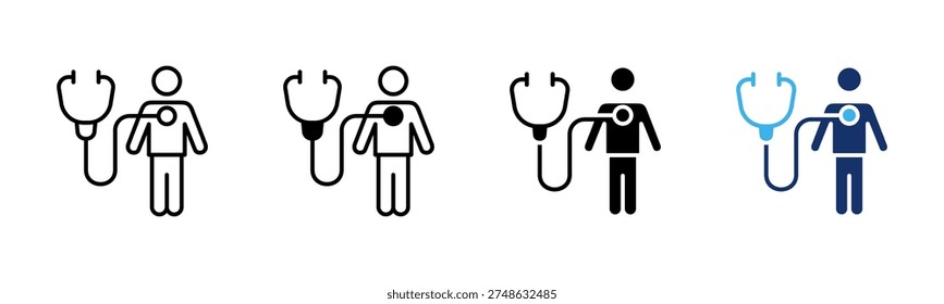 Medical Checkup icon set multiple style collection