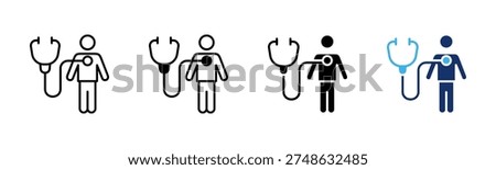 Medical Checkup icon set multiple style collection