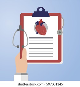 Medical checkup report data . Vector Illustration.