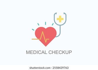 Medical Checkup Vector, Icon Or Logo Sign Symbol Illustration