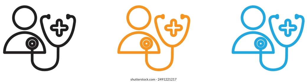Medical check-up vector logo set collection for web app ui