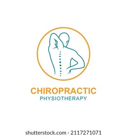 Medical chiropractic logo design illustration template