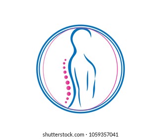 Medical Chiropractic Logo In White Isolated Background