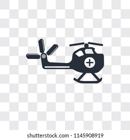 Medical chopper transport vector icon isolated on transparent background, Medical chopper transport logo concept