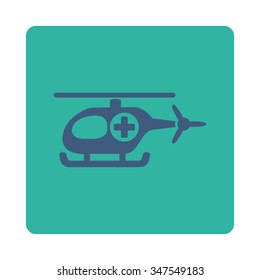 Medical Chopper vector icon. Style is flat rounded square button, cobalt and cyan colors, white background.