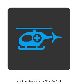 Medical Chopper vector icon. Style is flat rounded square button, blue and gray colors, white background.