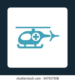 Medical Chopper vector icon. Style is flat rounded square button, blue and white colors, dark blue background.