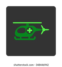 Medical Chopper vector icon. Style is flat rounded square dark gray button, green symbol, white background.