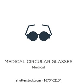 Medical circular glasses icon vector. Trendy flat medical circular glasses icon from medical collection isolated on white background. Vector illustration can be used for web and mobile graphic design,