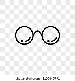 Medical circular glasses vector icon on transparent background, Medical circular glasses icon
