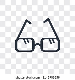 Medical circular glasses vector icon isolated on transparent background, Medical circular glasses logo concept