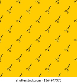 Medical clamp scissors pattern seamless vector repeat geometric yellow for any design