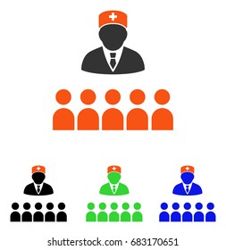 Medical Class vector icon. Illustration style is a flat iconic colored symbol with different color versions.