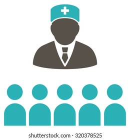 Medical Class vector icon. Style is bicolor flat symbol, grey and cyan colors, rounded angles, white background.