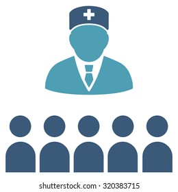 Medical Class vector icon. Style is bicolor flat symbol, cyan and blue colors, rounded angles, white background.