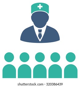 Medical Class vector icon. Style is bicolor flat symbol, cobalt and cyan colors, rounded angles, white background.