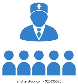 Medical Class vector icon. Style is flat symbol, cobalt color, rounded angles, white background.