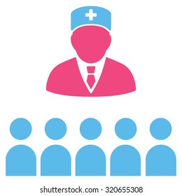 Medical Class vector icon. Style is bicolor flat symbol, pink and blue colors, rounded angles, white background.