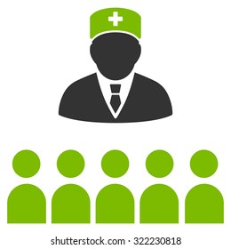 Medical Class vector icon. Style is bi-color flat symbol, eco green and gray colors, rounded angles, white background.