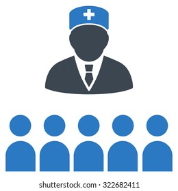Medical Class vector icon. Style is bicolor flat symbol, smooth blue colors, rounded angles, white background.