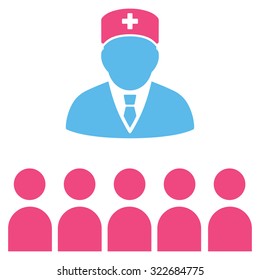 Medical Class vector icon. Style is bicolor flat symbol, pink and blue colors, rounded angles, white background.