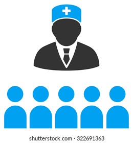 Medical Class vector icon. Style is bicolor flat symbol, blue and gray colors, rounded angles, white background.