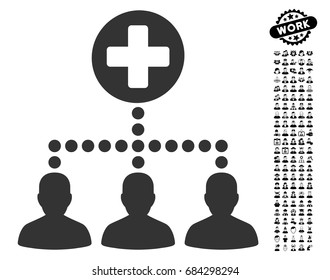 Medical Client Links icon with black bonus professional graphic icons. Medical Client Links vector illustration style is a flat gray iconic symbol for web design, app user interfaces.