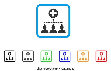 Medical Client Links icon. Flat pictogram symbol inside a rounded frame. Black, gray, green, blue, red, orange color additional versions of Medical Client Links vector.