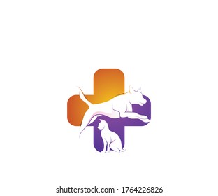 Medical clinic animal pet logo design template
