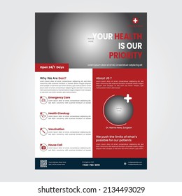 Medical Clinic Flyer Layout, Illustrator