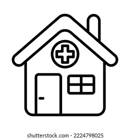 Medical Clinic, Hospital Icon Logo Design Vector Template Illustration Sign And Symbol Pixels Perfect