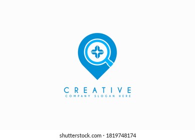 Medical clinic location logo design vector illustration