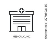 Medical clinic thin line vector icons