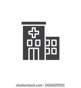 Medical clinic vector icon. filled flat sign for mobile concept and web design. Hospital building glyph icon. Symbol, logo illustration. Vector graphics