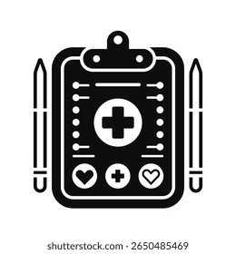 Medisch Klembord Zwart-wit Vector Design