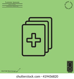medical clipboard checklist form line art icon