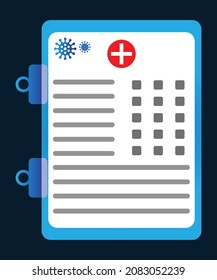 medical clipboard with covid19 symbol