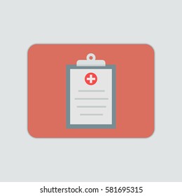 Medical clipboard flat icon illustration isolated vector sign symbol