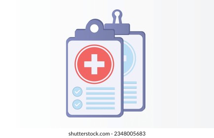 Medical clipboard flat vector icon.on white background.Vector Design Illustration.