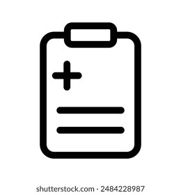 medical clipboard form icon design in filled and outlined style