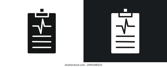 medical clipboard form icon linear graphics set vector in black