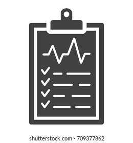 Medical clipboard glyph icon, medicine and healthcare, document sign vector graphics, a solid pattern on a white background, eps 10.