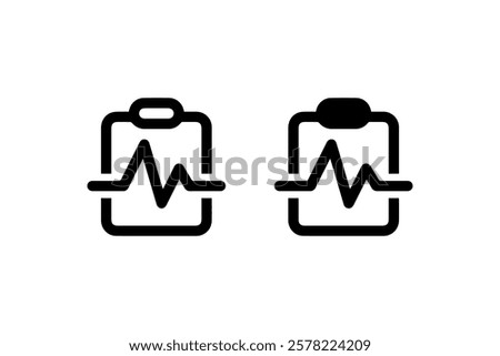 Medical Clipboard with Heartbeat Line Icon Vector