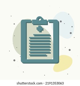 Medical Clipboard Icon On Multicolored Background. Layers Grouped For Easy Editing Illustration. For Your Design.