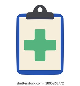 Medical clipboard icon on white background vector.