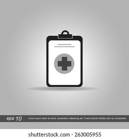 Medical clipboard icon vector illustration eps10 on grey background