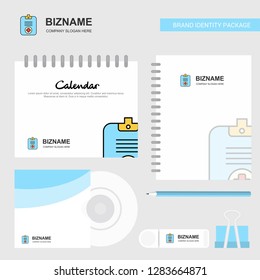 Medical clipboard  Logo, Calendar Template, CD Cover, Diary and USB Brand Stationary Package Design Vector Template