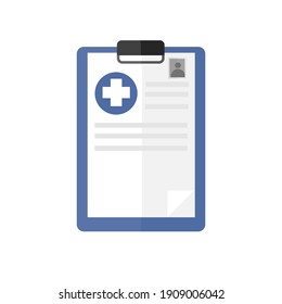 Medical clipboard on white background.