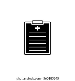 Medical clipboard solid icon, medical form and disease history