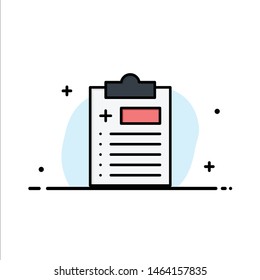 Medical, Clipboard, Test, Medicine  Business Flat Line Filled Icon Vector Banner Template. Vector Icon Template background